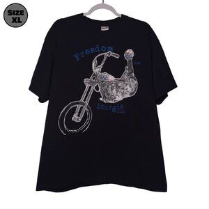 2010 70th Sturgis Motorcycle Rally: Freedom USED Shirt (XL, Black, South Dakota)